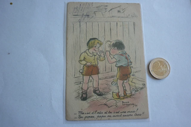 Carte Postale Ancienne Fantaisie - Chien Illustré - Effort Européen - Paris 75 - 1900