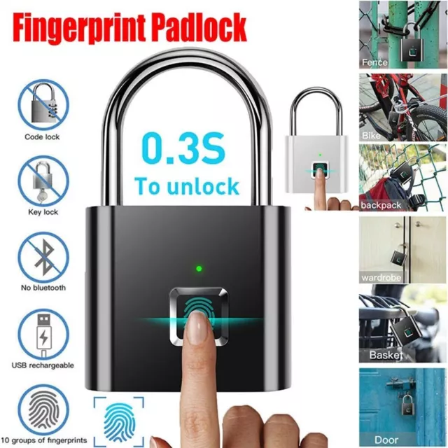 Zinc Alloy Keyless Door Locks Quickly Unlock Smart Lock Fingerprint Padlock