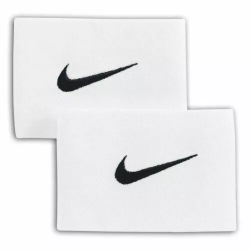 Nike Guard Stays, White - Shin Pad Holders - One Pair - One Size - Adjustable