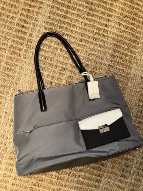 Tumi Large Grey Tote Bag With Laptop Case