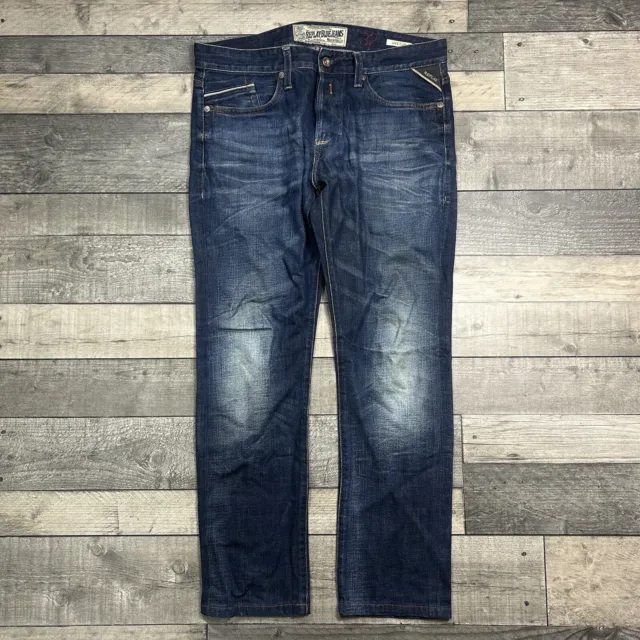 REPLAY WAITOM SELVEDGE Low Rise Denim Jeans Mens Size W32 L28 £24.99 ...