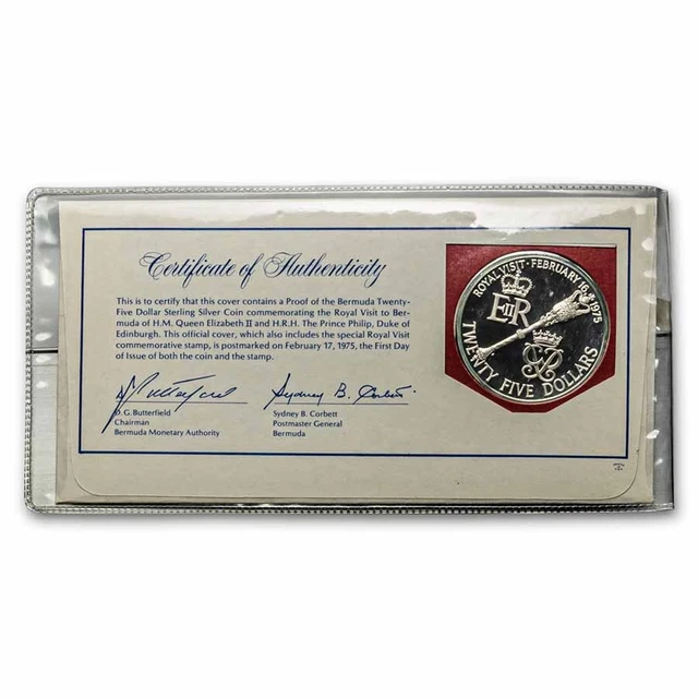 1975 Bermuda Silver 25 Dollars Proof - SKU#31869