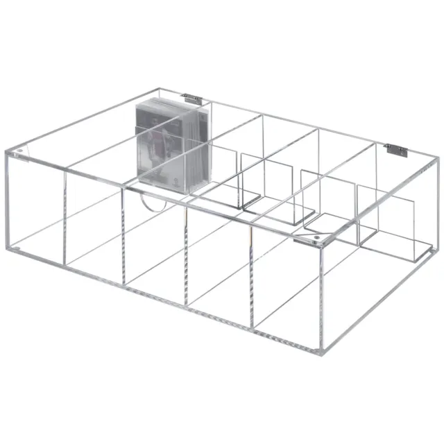 5 Slot Clear Acrylic Collectors Sports Card Storage Box, Trading Cards Organizer