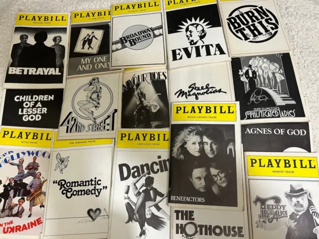 Vintage 1980s Playbill Broadway Theatre Programs Lot of 18