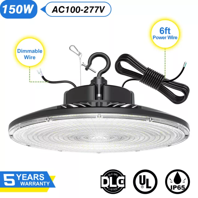 150W LED UFO Industrial Shop High Bay Light Dimmable Warehouse Ceiling Fixtures