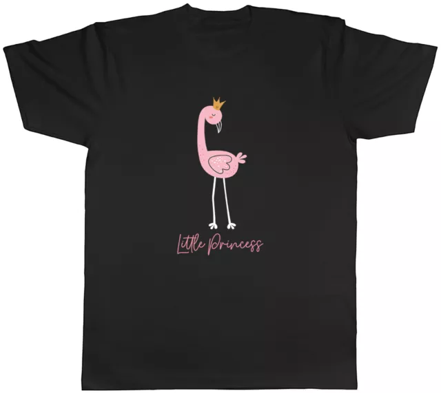 Little Princess Mens T-Shirt Pink Flamingo with Crown Tee Gift