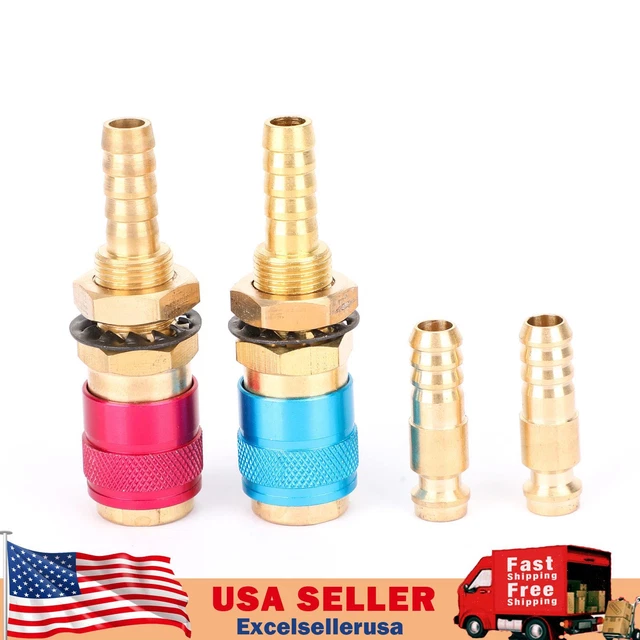 Water Cooled & Gas Adapter Quick Connector Fitting Fits TIG Welding Torch Intake