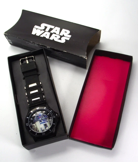 Star Wars R2D2 Gents Avon Watch New In Box Black Silicone Strap Disney Lucasfilm