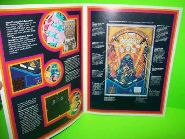 The Atarians Pinball Flyer Original 1977 NOS Space Age Promo Art Brochure Retro 3