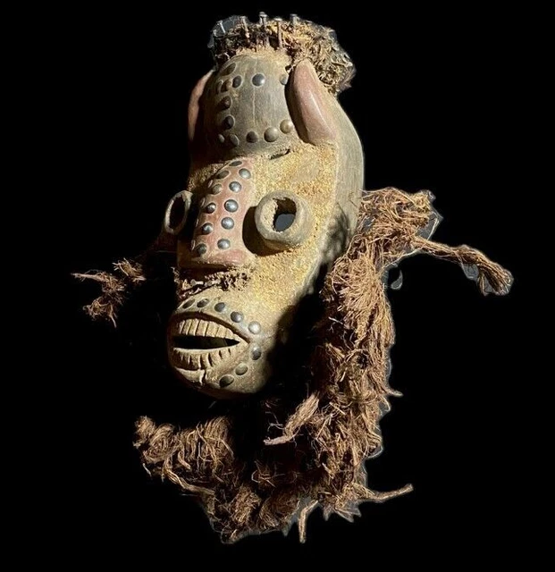 African Tribal Face Mask Hand Carved Vintage Wall Hanging African Mask Dan-8746