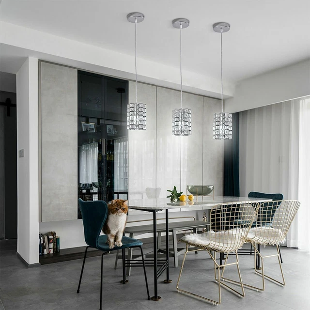 3PACK ADJUSTABLE CRYSTAL Pendant Lights Kitchen Island Hanging