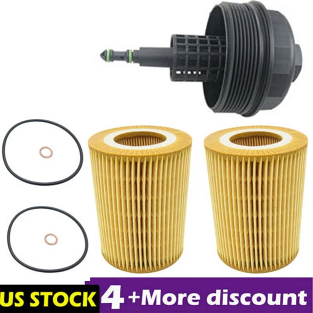 2X ENGINE OIL Filter & Oil Filter Housing Cap Kit For BMW E46 E39 E53