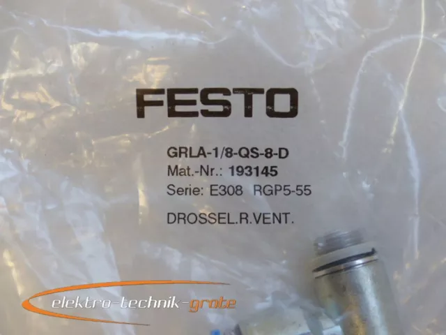 Festo GRLA-1/8-QS-8-D 193145 Drossel-Rückschlagventil -ungebraucht- 2
