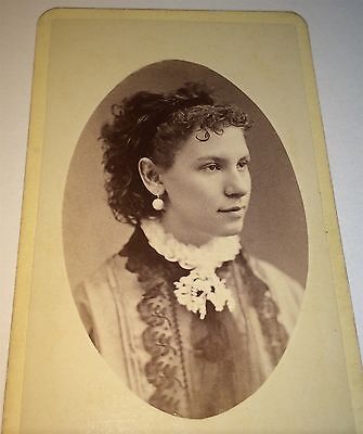 Antique Victorian American Lovely Fashion Woman! Port Jervis, New York CDV Photo