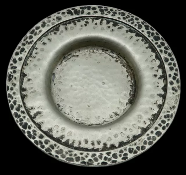 Antique JOS. HEINRICHS Silver Soldered Hammered 4 3/4" Pin Tray PARIS & NEW YORK