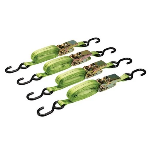 Lot De 4 Sangles D'Arrimage à Cliquet 6m 1000kg SICURIT - Certifiées TÜV GS DIN EN 12195-2 Avec Protections D'Angle