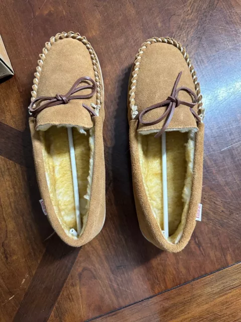 NEW Tamarac Men's Size 12W , #7161 Camper Cowhide Tan Moccasin Slipper, LINED