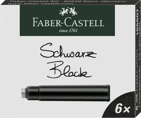 Faber-Castell 185507 Tintenpatronen schwarz / 6 Stück