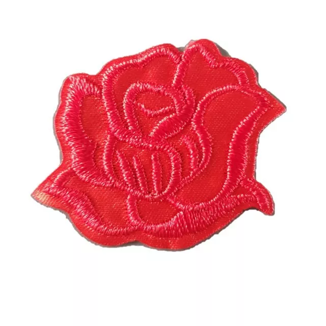 Red Rose flower head Rose Iron on Patch sew on transfer fancy dress Love - Large