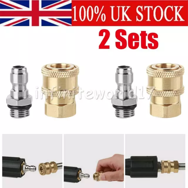 1/4'' Quick-Release Connect Fitting Pressure Washer Coupling Connector Adapter S