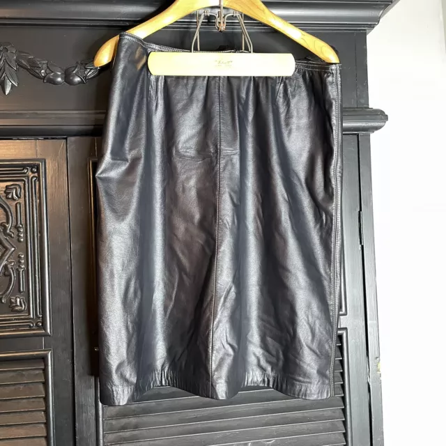 Nine West Black Leather Pencil Skirt 12