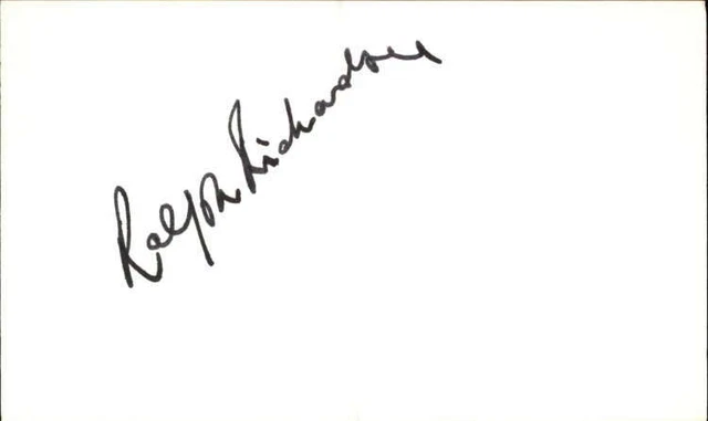Ralph Richardson D.1983 Actor Signed 3" x 5" Index Card