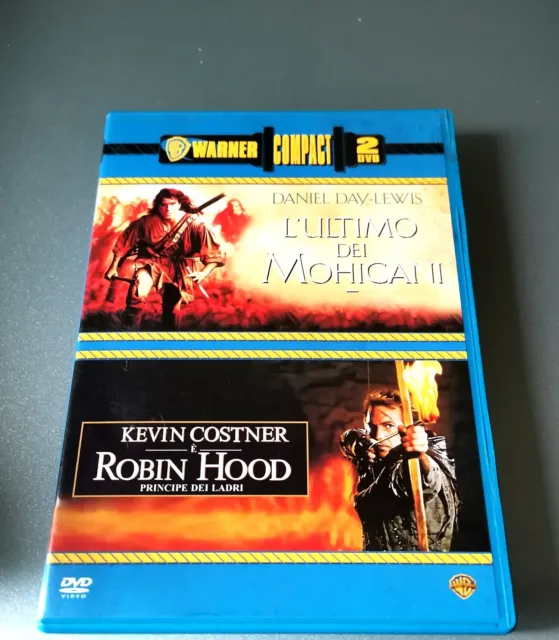 DVD ROBIN HOOD PRINCIPE DEI LADRI Kevin Costner e L'ULTIMO DEI MOHICANI Raro