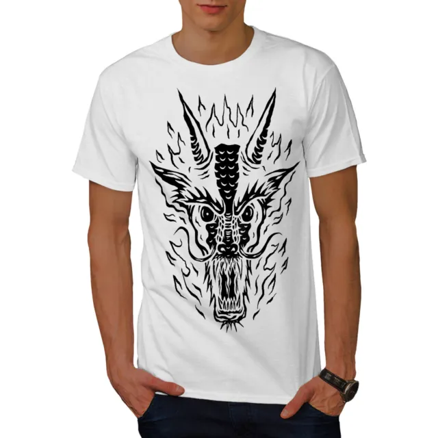 Wellcoda Beast Dragon Art Horror Mens T-shirt,  Graphic Design Printed Tee