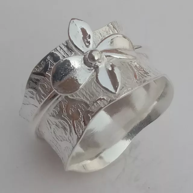 925 Sterling Silber Band & Spinner Meditationsring Handgefertigter Ring.