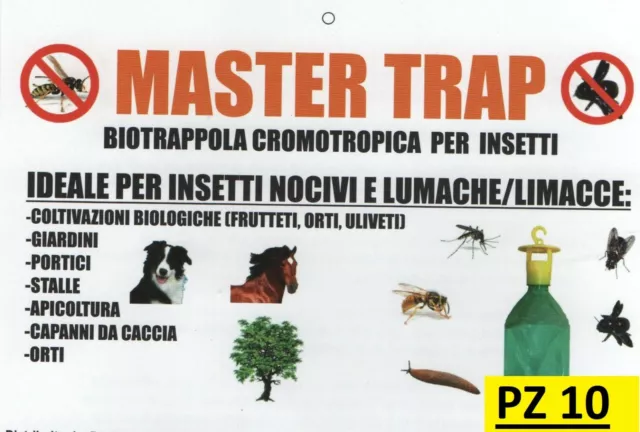 Tappo Trappola 10 Pz Mosche Vespe Calabroni  Mosca Dell'ulivo Popilya