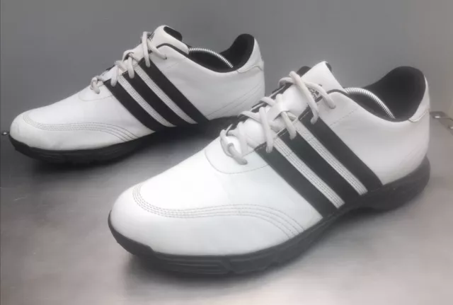 Adidas Traxion Golf Shoes Mens Size UK 11 EU 46 White Black ⛳