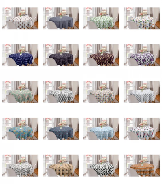 Ambesonne Feather Round Tablecloth Table Cover for Dining Room Kitchen