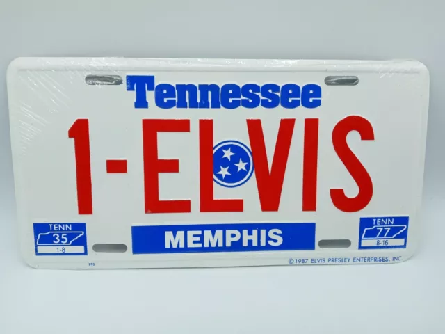 Vtg 1987 ELVIS PRESLEY Memphis Tennessee License Plate Tag 1-ELVIS BRAND NEW