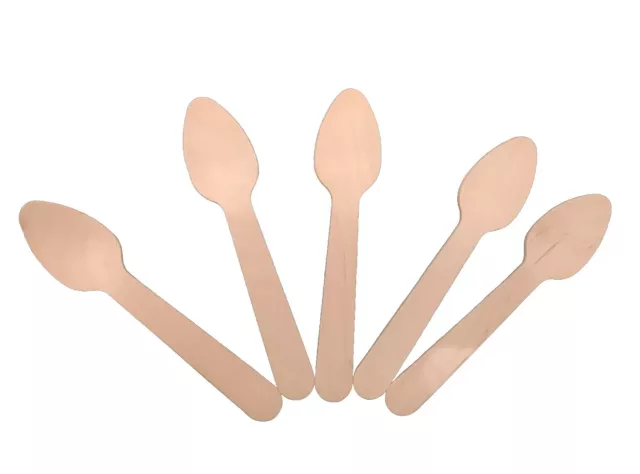 # 100 x Wooden Biodegradable Spoons Disposable Teaspoon🥄tea Coffee Hot Choc Pud