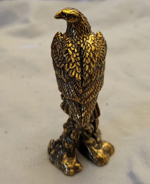 Antiker Adler massives Messing alter Goldkronleuchter Vintage viktorianischer Baum Vogel Retro 3