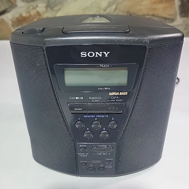 SONY ICFCD833 DUAL Alarm AM FM CD Player Clock Radio Mega Bass 5