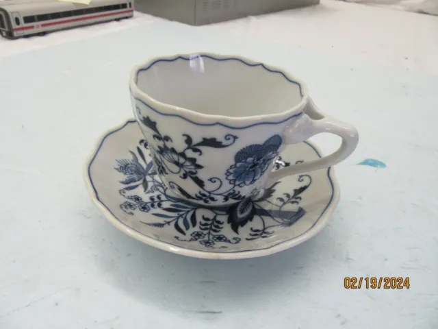 Blue Danube China Japan Onion White Footed Cup & Saucer - Vintage Discontinued