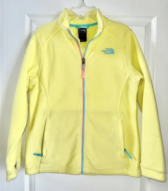 THE NORTH FACE Fleece Zip-up Jacket Yellow Lightweight Girls Youth Large 14-16