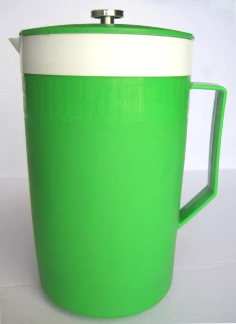 Vintage 60's Olympian Therm-o-Ware Insulated Pitcher MCM Retro HTF Lime Green 2Q