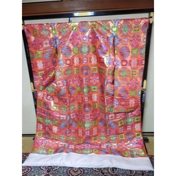 Japanese Kimono Uchikake Luxurious Wedding Embroidery Pure Silk kaleidoscopeK313 4