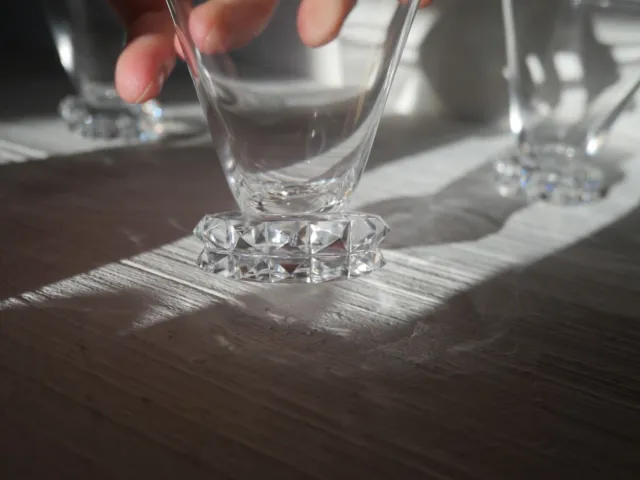 4 verres à vin blanc en cristal Saint ST Louis art déco modèle Diamants 8,1 cm 5