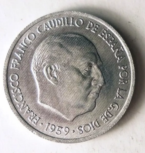 1959 SPAIN 10 CENTIMOS - AU/UNC - GREAT Vintage Coin - spain BIN #C