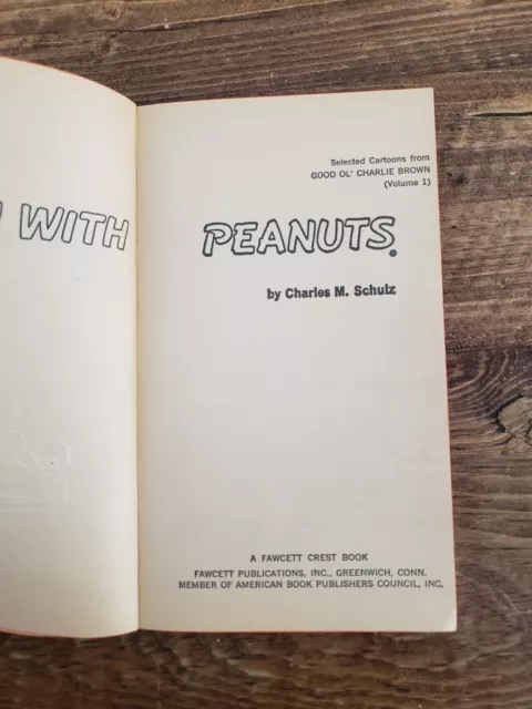 Vintage 1968 FUN WITH PEANUTS by CHARLES SCHULTZ Paperback Book 3