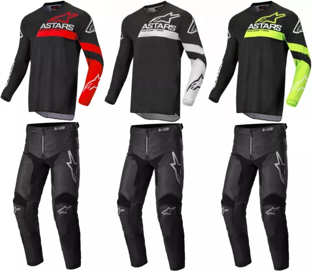 2022 Alpinestars Ragazzi Motocross Kit Pantaloni Maglia - Racer Decorative Nero/