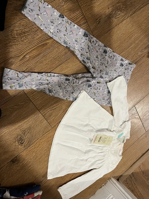 BNWT Monsoon Girls Fearne Tunic Top & Leggings Set Bundle in Size 2-3 Years