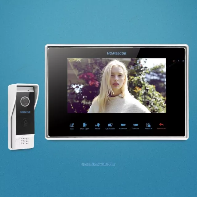 HOMSECUR AHD 7" Kit Interphone Vidéo Entrée Sécurité avec Caméra Hydrofuge