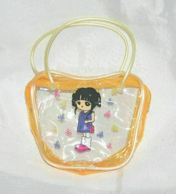 Clear Plastic Mini Kids Butterfly Hand Bag Purse Asian Cartoon Anime Manga Girl