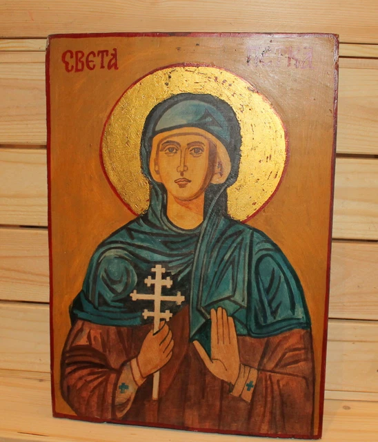VINTAGE HAND PAINTED Orthodox icon Saint Petka Parascheva £195.66 ...