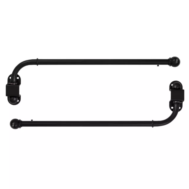 Adjustable Swing Arm Metal Window Curtain Rods (Set of 2)
