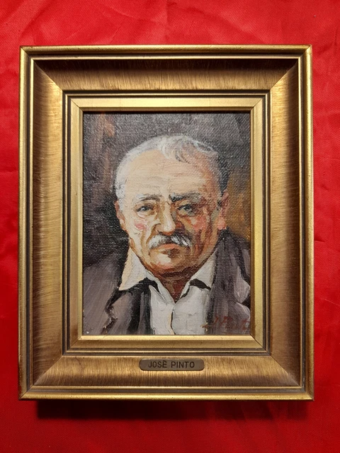 Piccolo ritratto firmato JOSE' PINTO - cm. 10x13 - cornice dorata